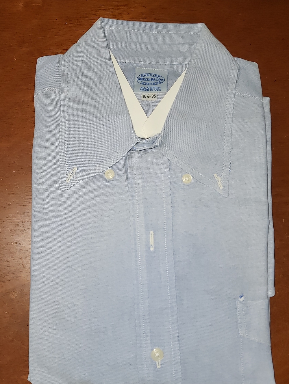 Brooks Brothers Light Blue Men's Dress Shirt - Button-Down Collar